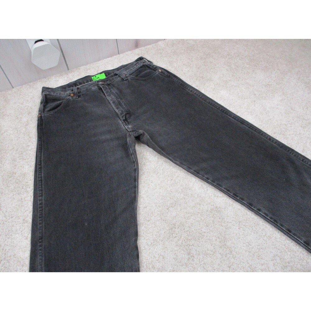 VINTAGE Wrangler Jeans Mens 30x36 Black 13MWZ Cowboy Straight Western Denim USA - Picture 11 of 14